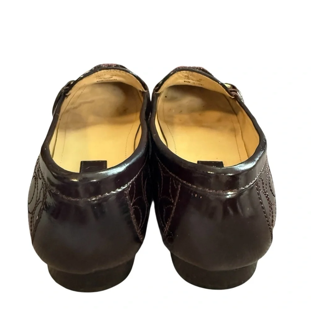 Coach Eve Brown Leather Loafers with Gold Hardware 6 1/2 B